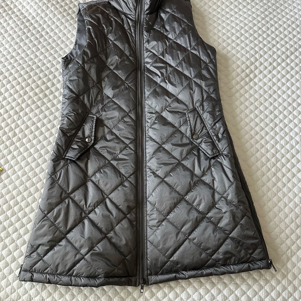 Anatomie Gray Quilted Vest with High Collar - Picture 3 of 10